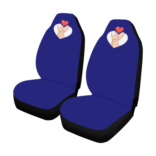 Red Heart Fingers on Blue Car Seat Covers (Set of 2)