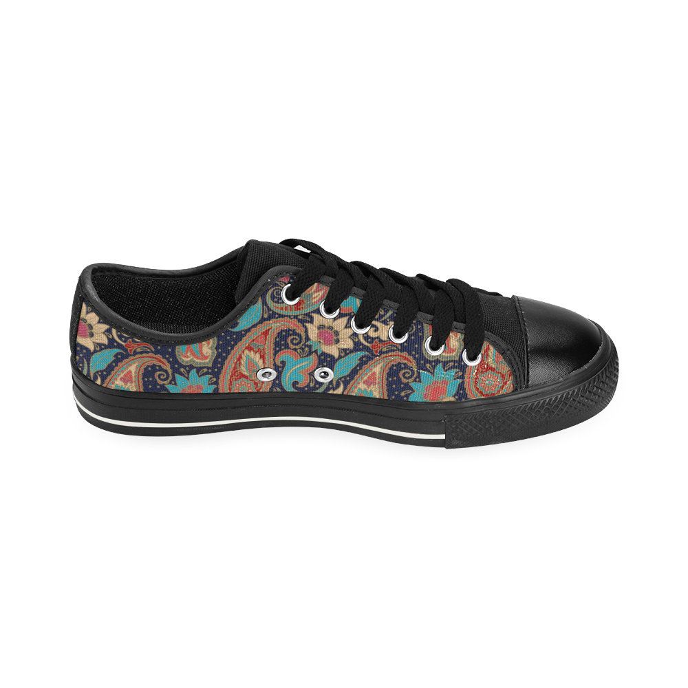 Paisley Pattern Low Top Canvas Shoes for Kid (Model 018)
