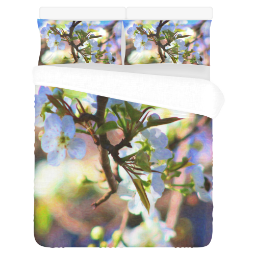 Pear Tree Blossoms 3-Piece Bedding Set