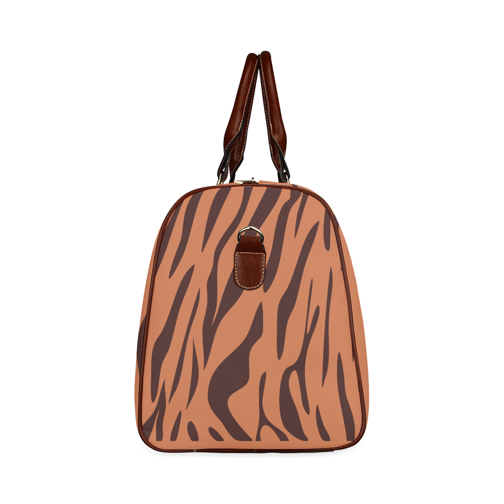 Zebra caramel Waterproof Travel Bag/Small (Model 1639)