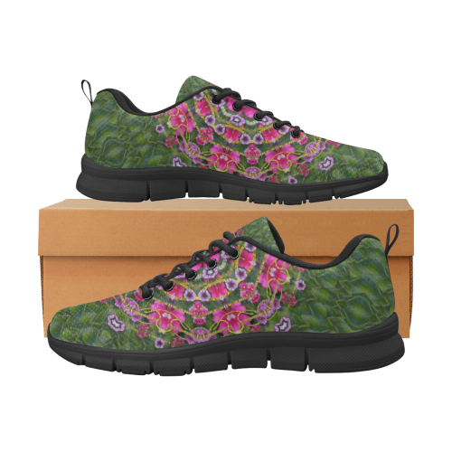 fantasy floral wreath in the green summer  leaves Women's Breathable Running Shoes (Model 055)