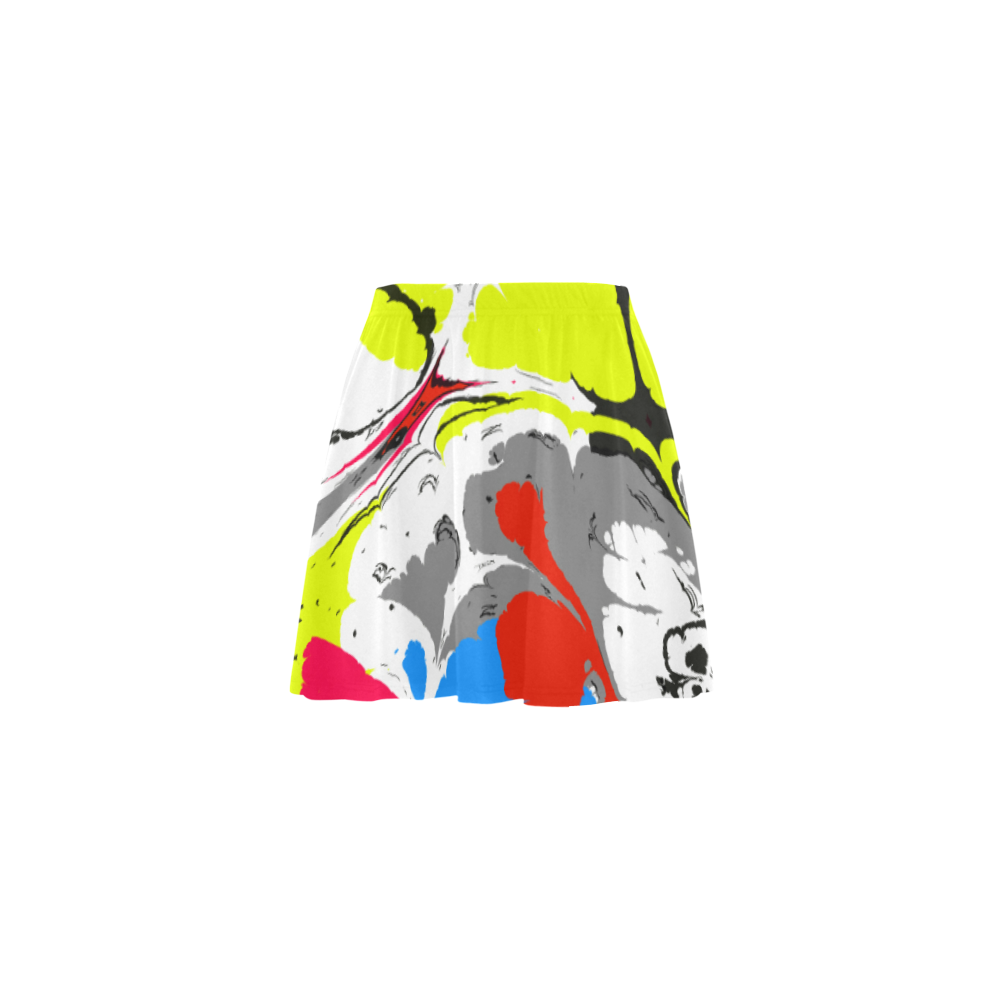 Colorful distorted shapes2 Mini Skating Skirt (Model D36)