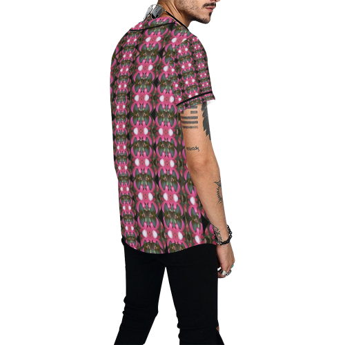 Butterflies in a  forest of climbing flowers All Over Print Baseball Jersey for Men (Model T50)