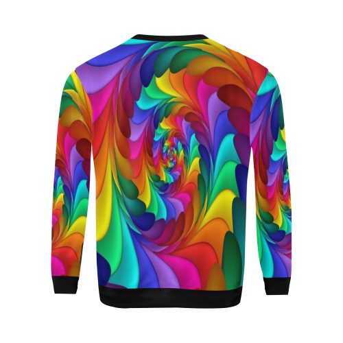 RAINBOW CANDY SWIRL All Over Print Crewneck Sweatshirt for Men/Large (Model H18)