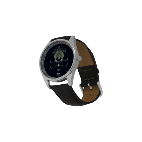 Dark God Men's Casual Leather Strap Watch(Model 211)