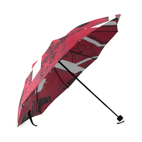 red roses and diamonds design umbrella Foldable Umbrella (Model U01)