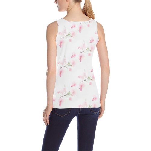 Pattern Orchidées All Over Print Tank Top for Women (Model T43)