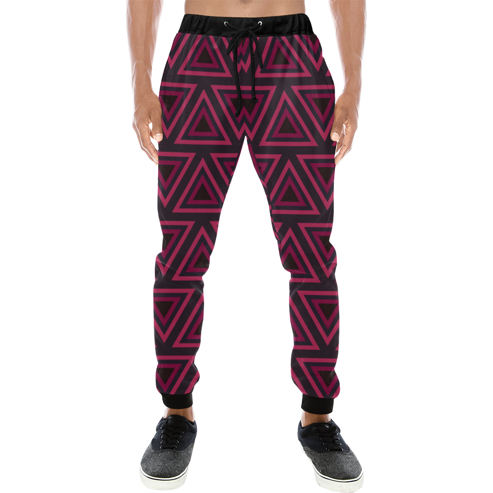 Tribal Ethnic Triangles Men's All Over Print Sweatpants/Large Size (Model L11)