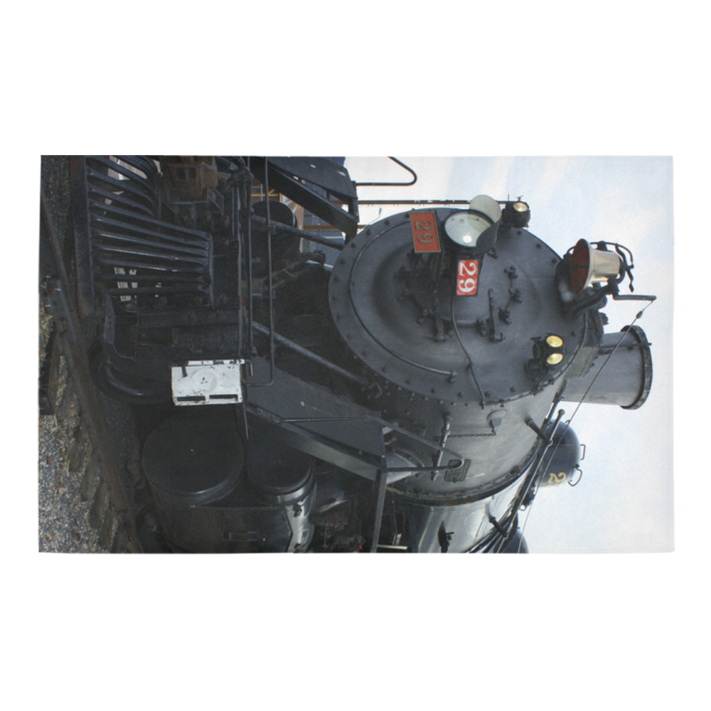 Railroad Vintage Steam Engine on Train Tracks Bath Rug 20''x 32''