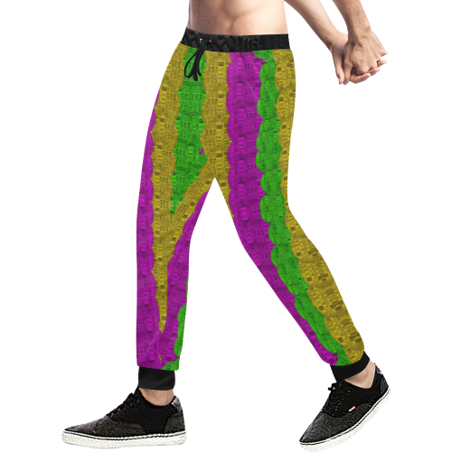 Hipster or hippie in  pattern style Men's All Over Print Sweatpants (Model L11)