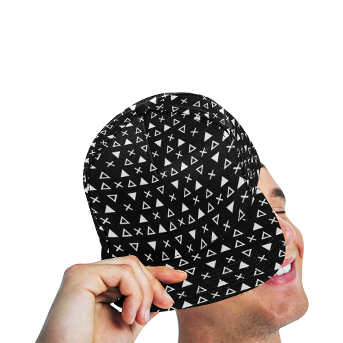 Geo Line Triangle All Over Print Snapback Hat D