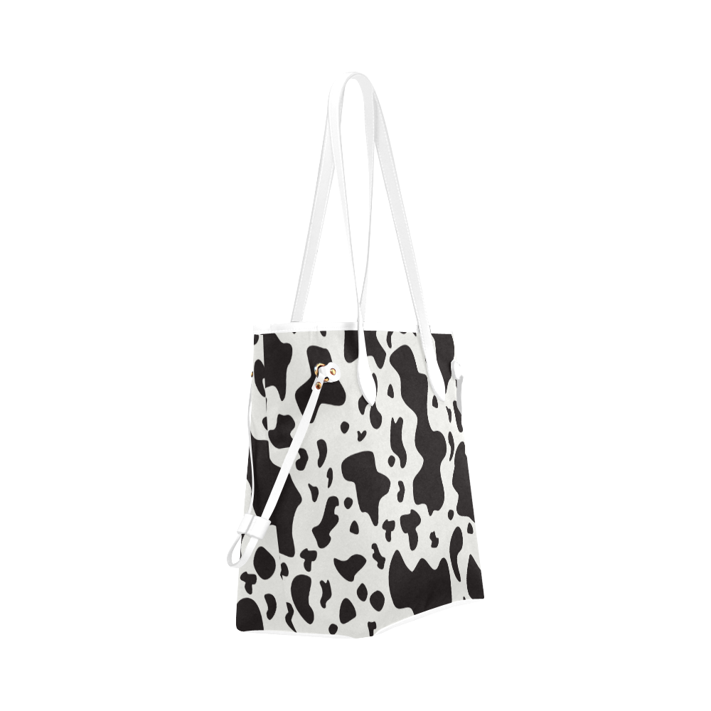 Black and White Pattern Clover Canvas Tote Bag (Model 1661)