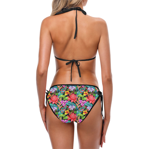 Tropical Floral Custom Bikini Swimsuit (Model S01)