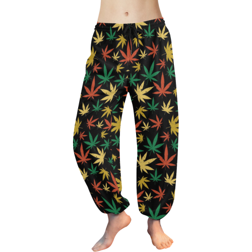 Cannabis Pattern Women's All Over Print Harem Pants (Model L18)