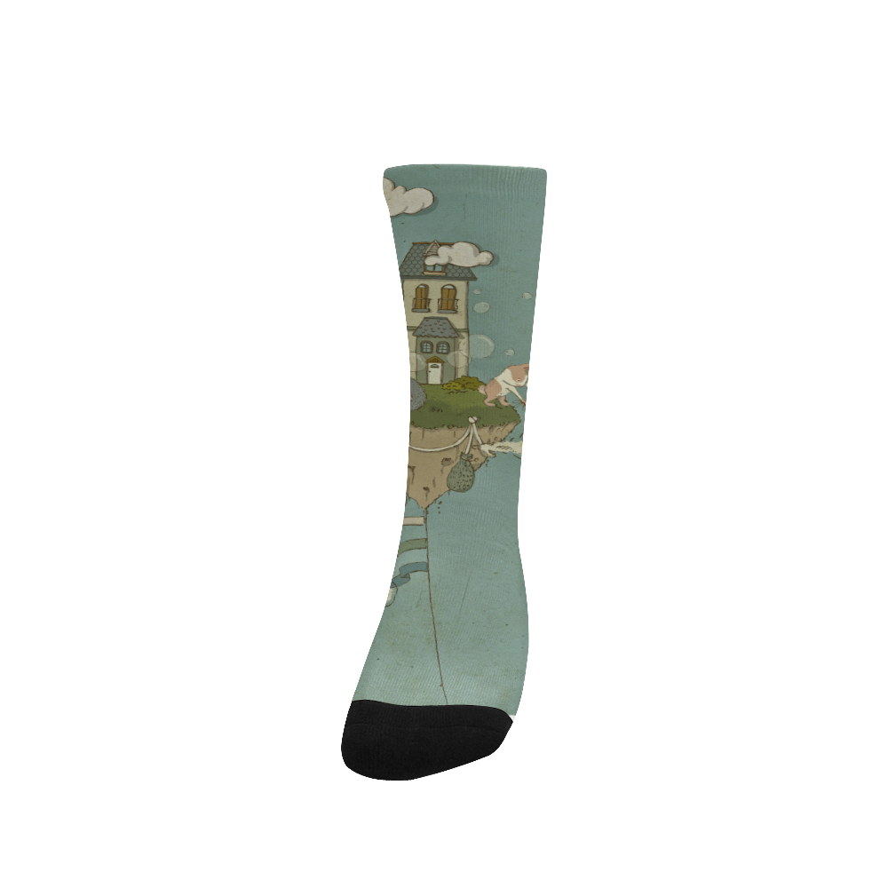 Vintage Floating Islands Women's Custom Socks