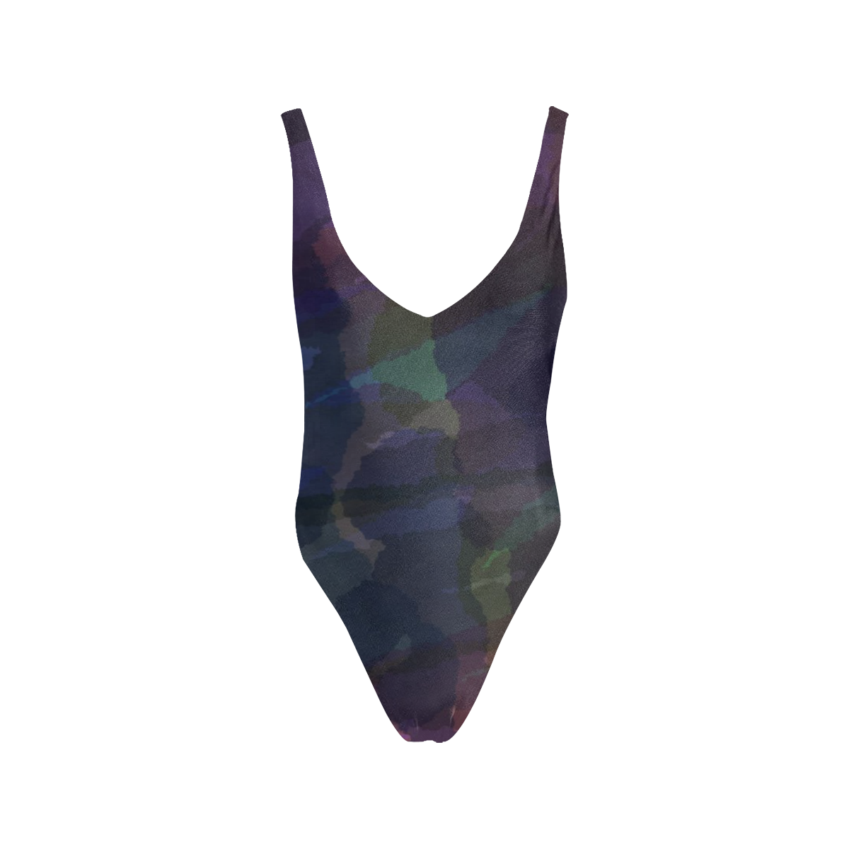 WATERCOLOR CAMOUFLAGE LILAC Sexy Low Back One-Piece Swimsuit (Model S09)