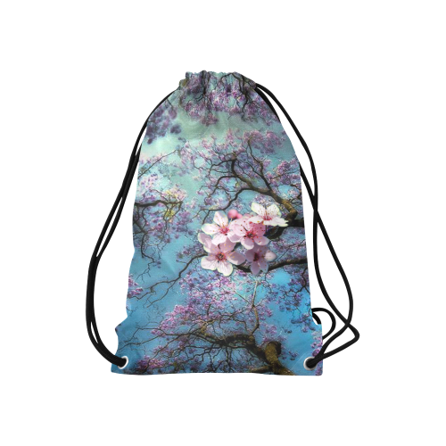 Cherry Blossoms Small Drawstring Bag Model 1604 (Twin Sides) 11"(W) * 17.7"(H)
