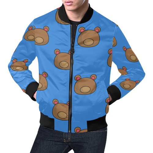 Bears blue All Over Print Bomber Jacket for Men (Model H19)