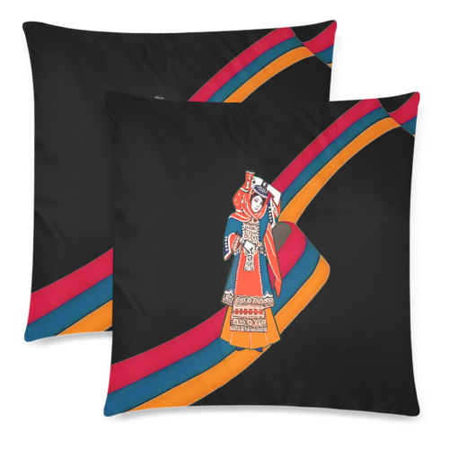Lady Armenia Custom Zippered Pillow Cases 18"x 18" (Twin Sides) (Set of 2)