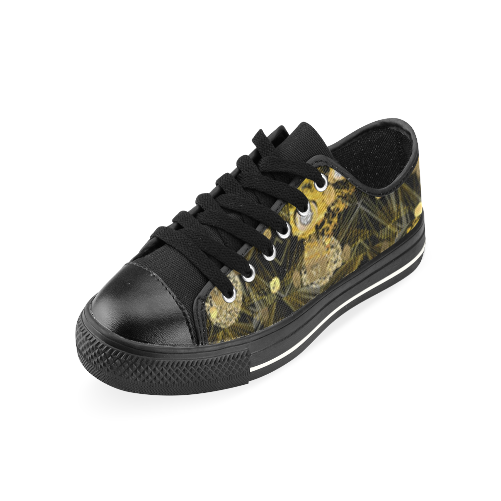 24 Karet Crush gold design by FlipStylez Designs Canvas Women's Shoes/Large Size (Model 018)
