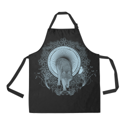 Wolf in black and blue All Over Print Apron