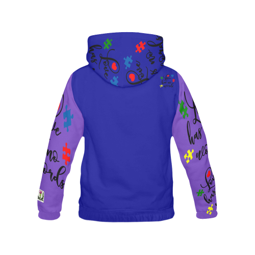 Fairlings Delight's Autism- Love has no words Men's Hoodie 53086Hh2 All Over Print Hoodie for Men (USA Size) (Model H13)