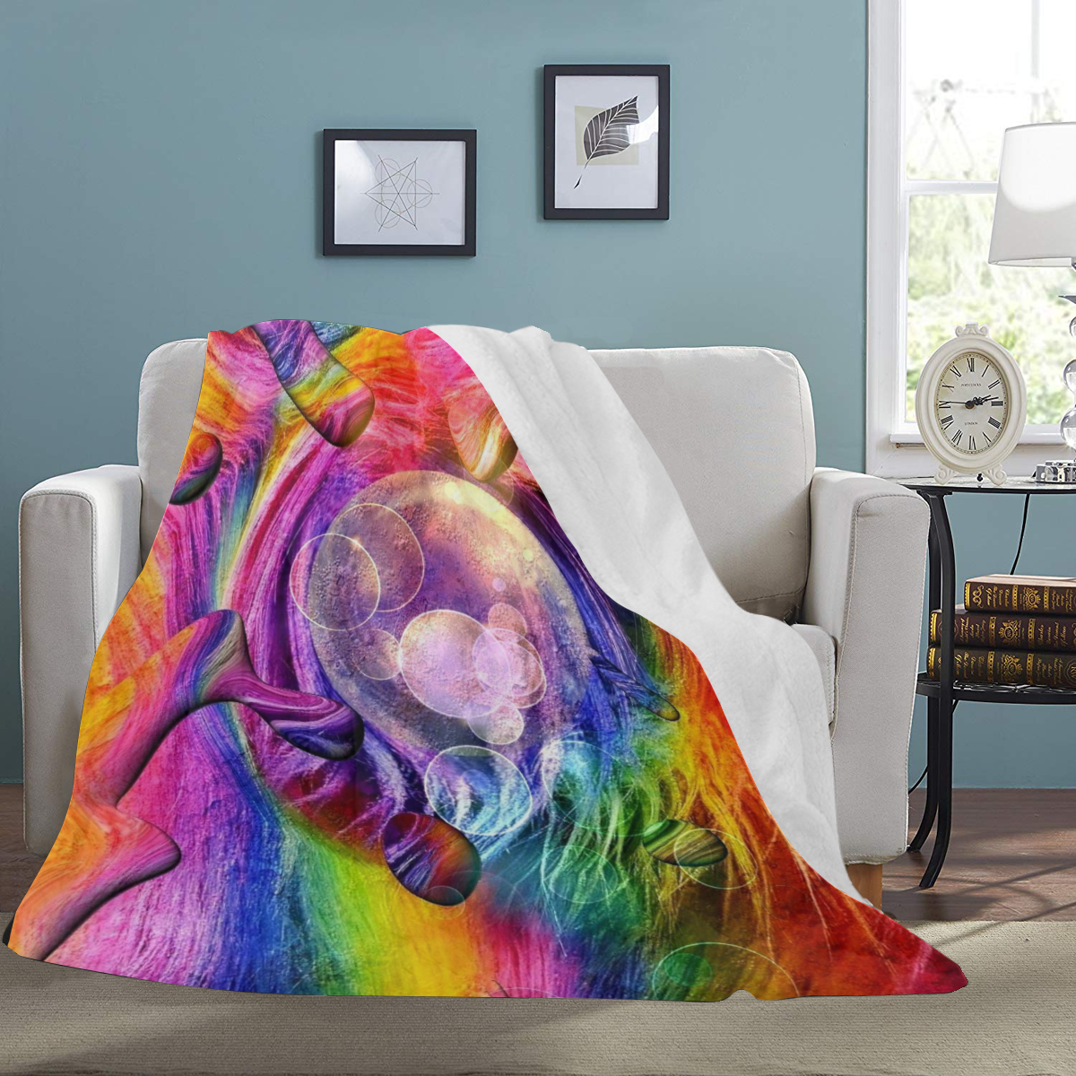 Rainbow Twister by Nico Bielow Ultra-Soft Micro Fleece Blanket 70''x80''