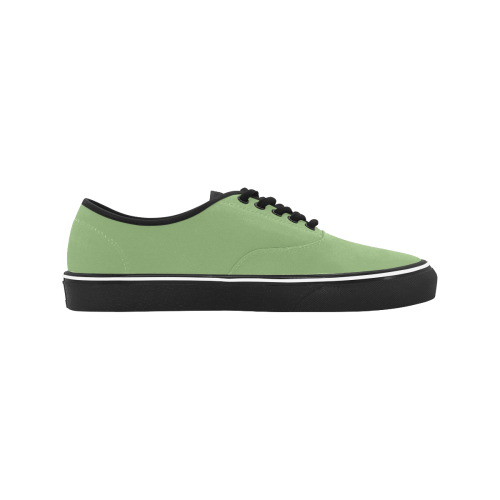 color asparagus Classic Men's Canvas Low Top Shoes (Model E001-4)