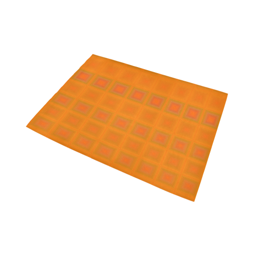 Orange multiple squares Area Rug7'x5'