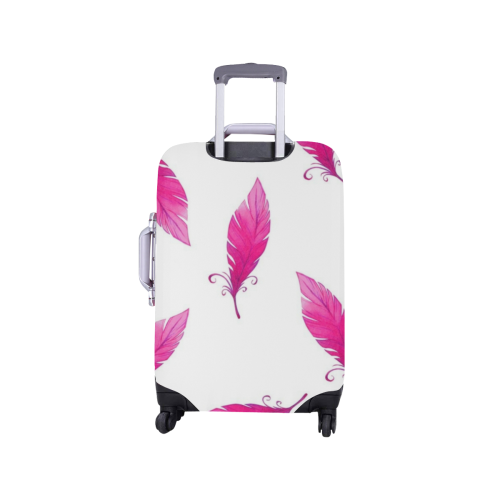 Pink Feathers Luggage Cover Luggage Cover/Small 18"-21"