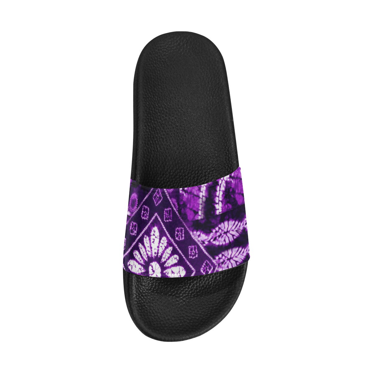 Purple Shibori Collage Women's Slide Sandals (Model 057)