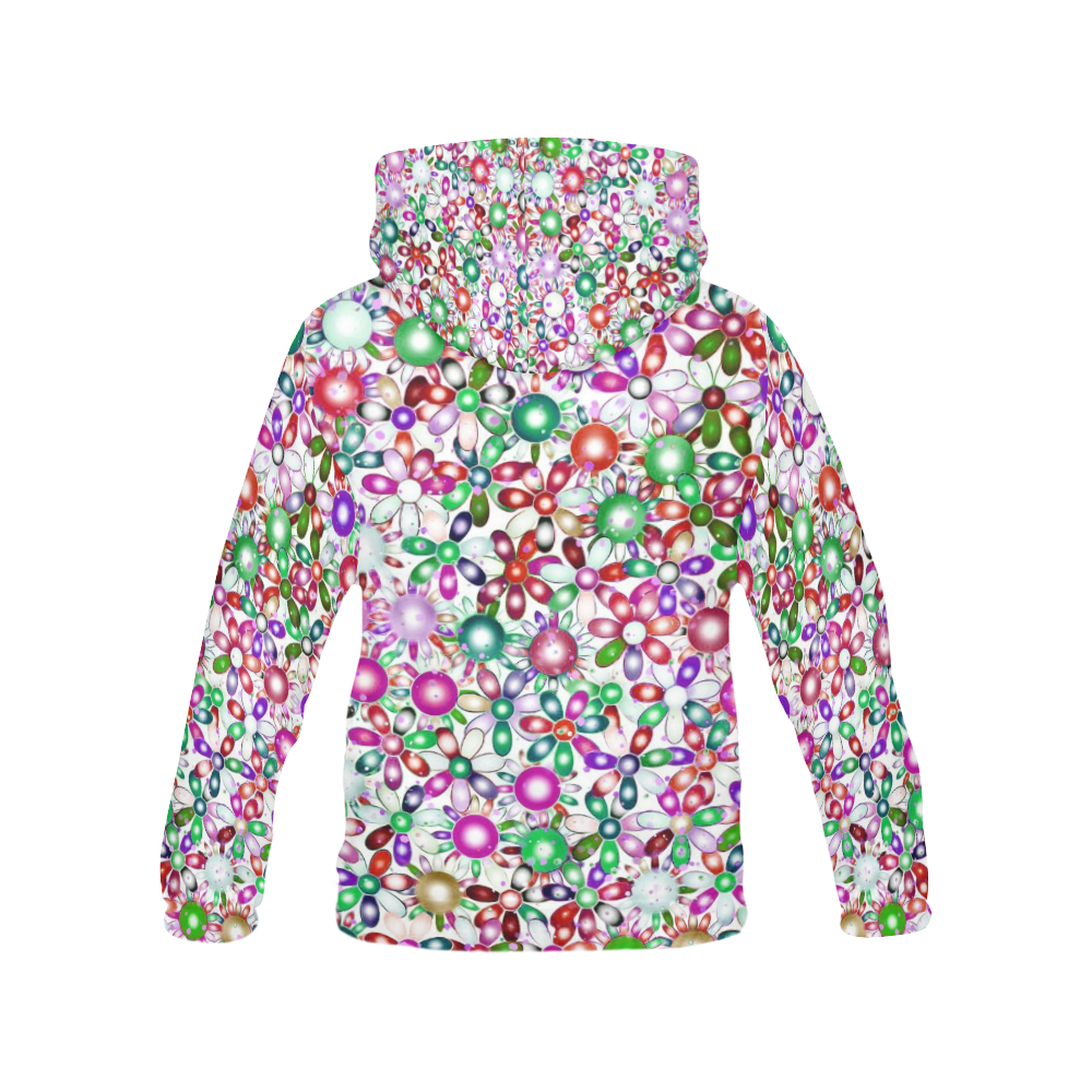 Vivid floral pattern 4181A by FeelGood All Over Print Hoodie for Women (USA Size) (Model H13)
