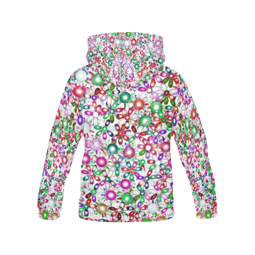 Vivid floral pattern 4181A by FeelGood All Over Print Hoodie for Women (USA Size) (Model H13)