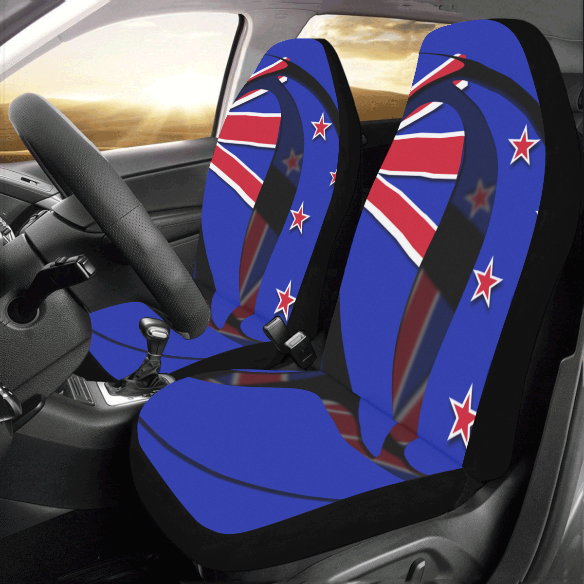 The Flag of New Zealand Car Seat Covers (Set of 2)