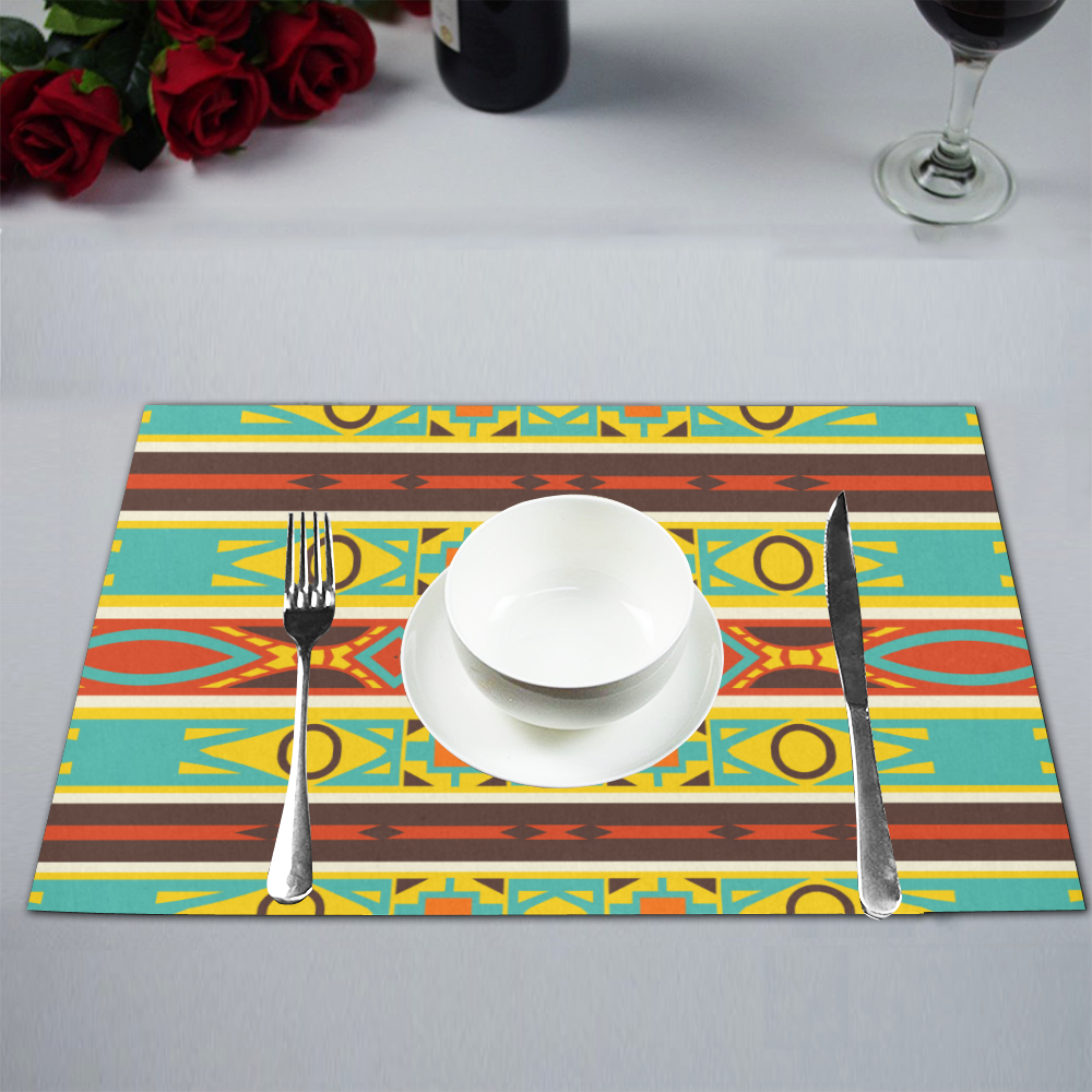 Ovals rhombus and squares Placemat 12’’ x 18’’ (Four Pieces)