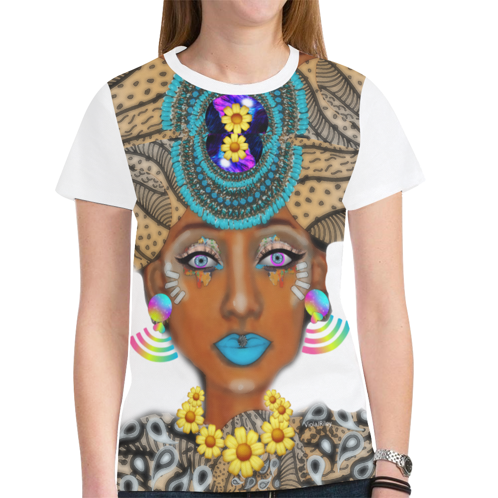 WIFI QUEEN tshit wm New All Over Print T-shirt for Women (Model T45)