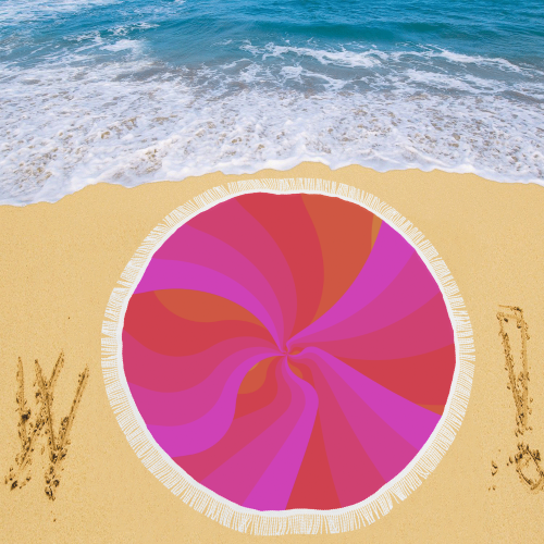 Pink waves Circular Beach Shawl 59"x 59"