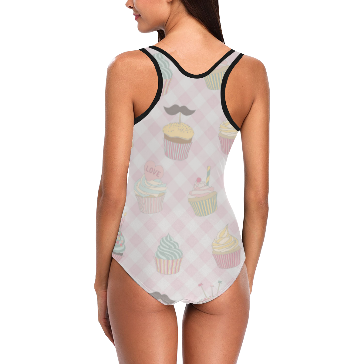 Cupcakes Vest One Piece Swimsuit (Model S04)