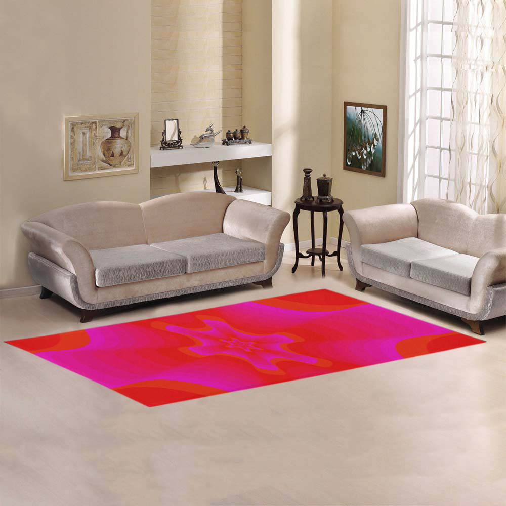 Pink red shell Area Rug 9'6''x3'3''