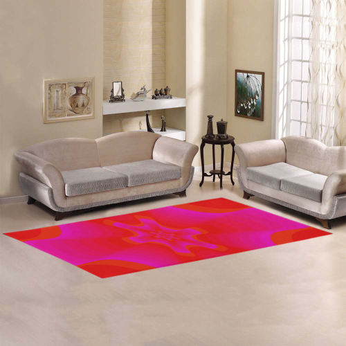 Pink red shell Area Rug 9'6''x3'3''