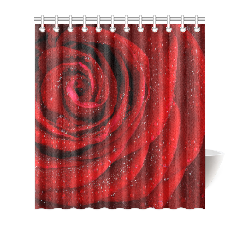 Red rosa Shower Curtain 66"x72"