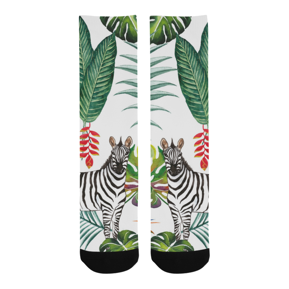 Watercolored Zebra Men's Custom Socks