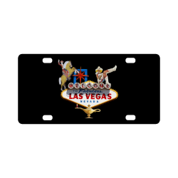 Las Vegas Welcome Sign on Black Classic License Plate