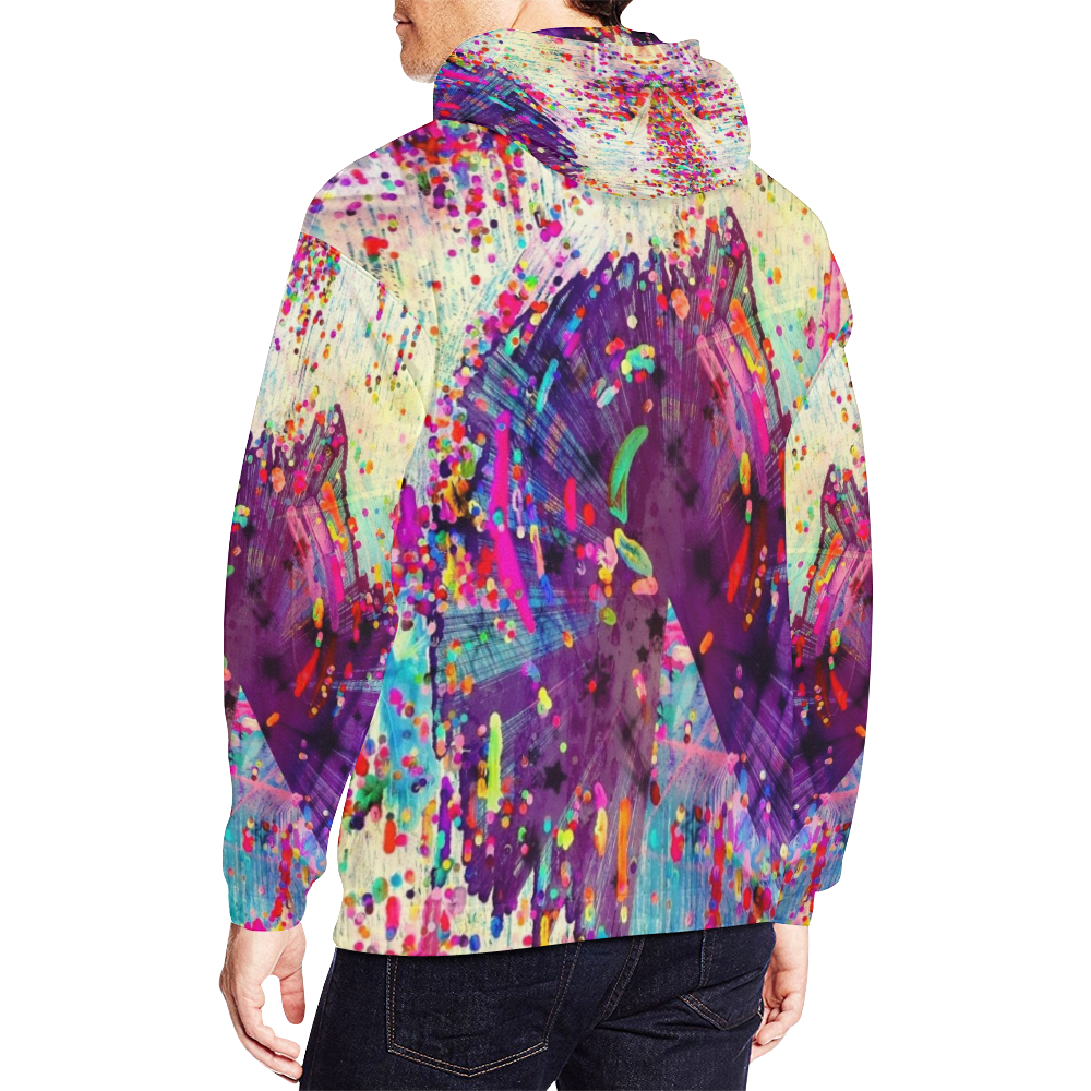 Paint Popart by Nico Bielow All Over Print Hoodie for Men/Large Size (USA Size) (Model H13)