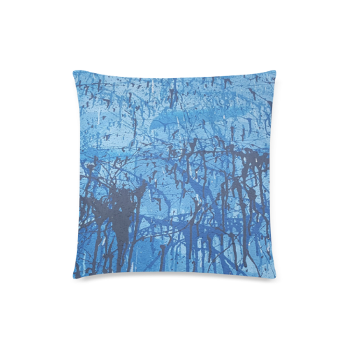 Blue splatters Custom Zippered Pillow Case 18"x18"(Twin Sides)
