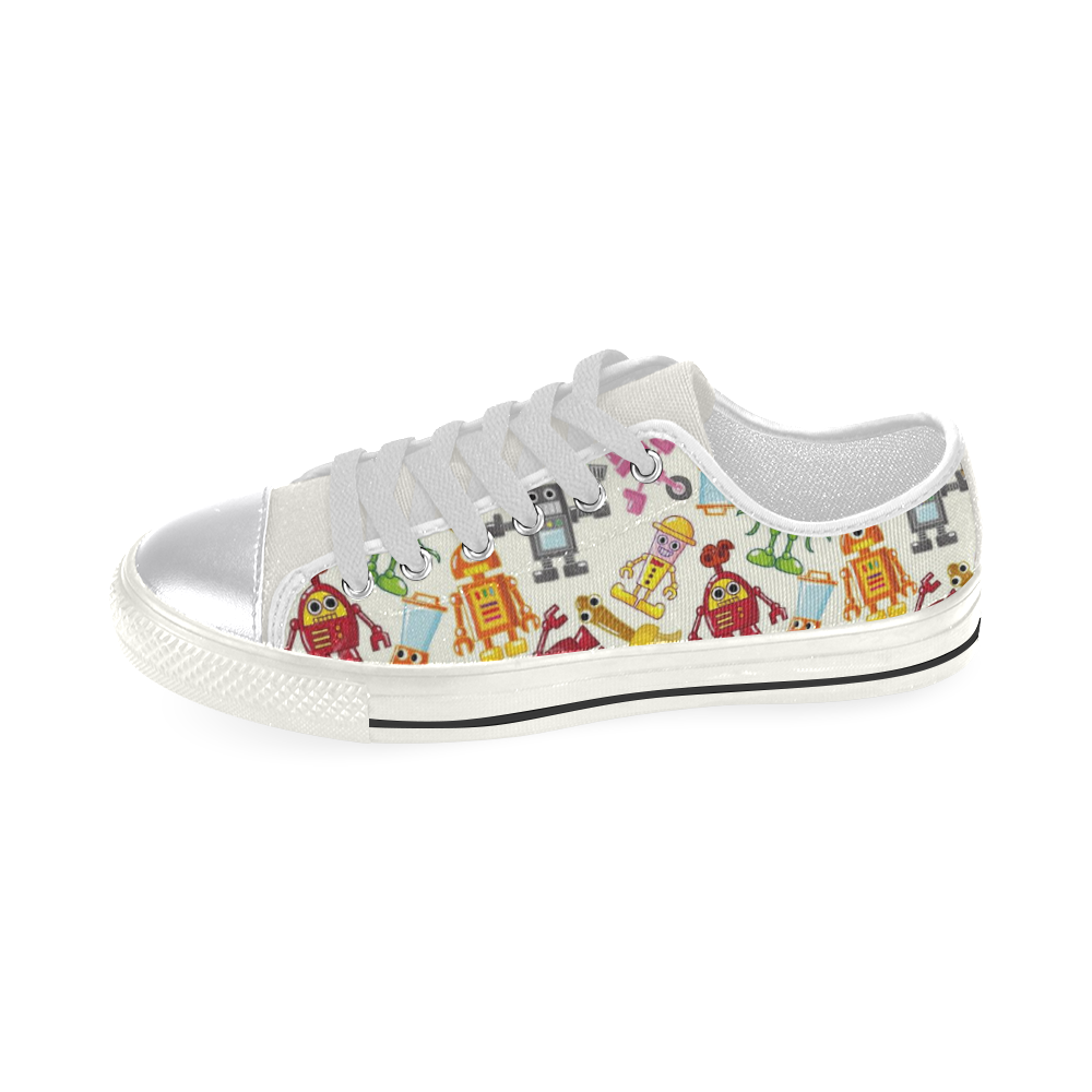 robots Women's Classic Canvas Shoes (Model 018)