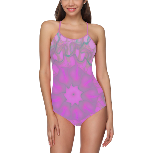 Smoky Pink Strap Swimsuit ( Model S05)