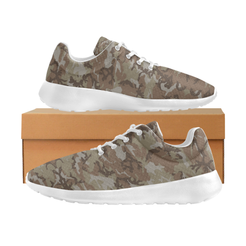Woodland Desert Brown Camouflage Men's Athletic Shoes (Model 0200)