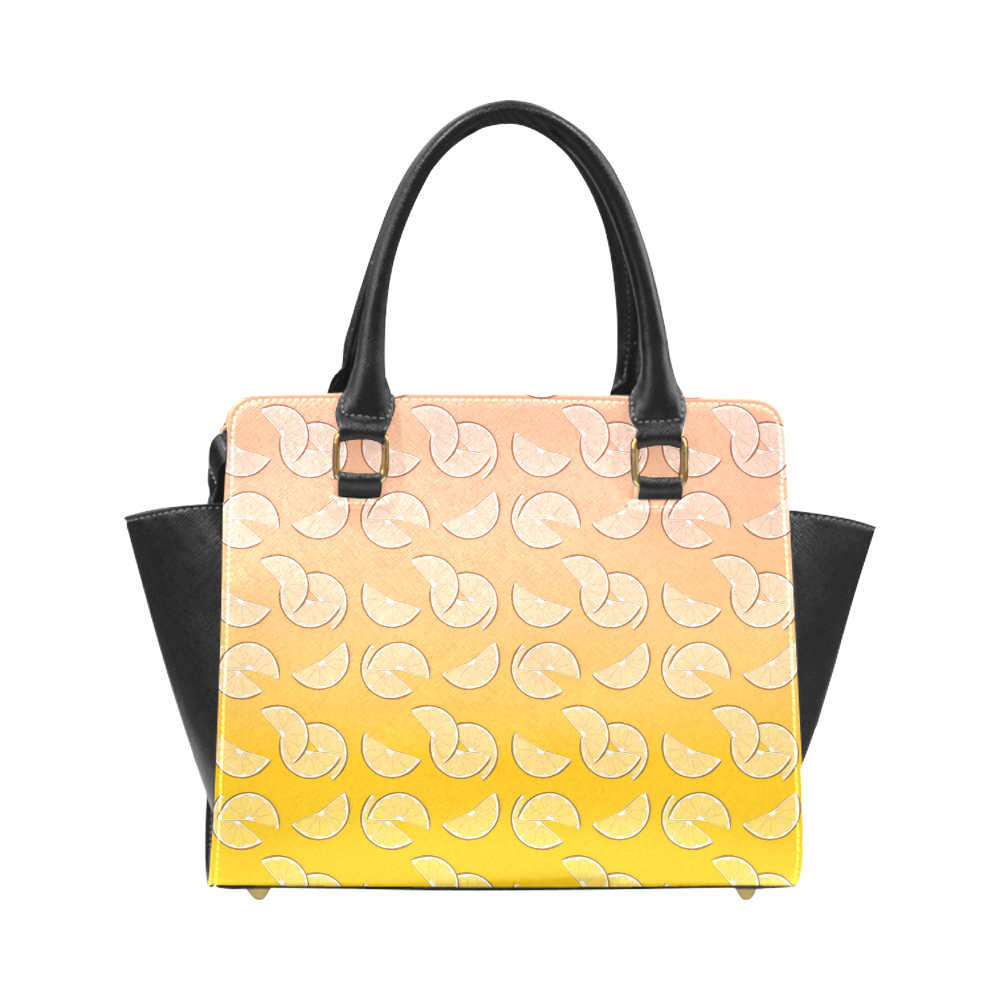 grapefruit pattern Rivet Shoulder Handbag (Model 1645)