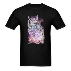 Cosmic Owl - Galaxy - Hipster Men's T-Shirt in USA Size (Two Sides Printing)